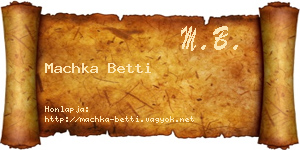 Machka Betti névjegykártya